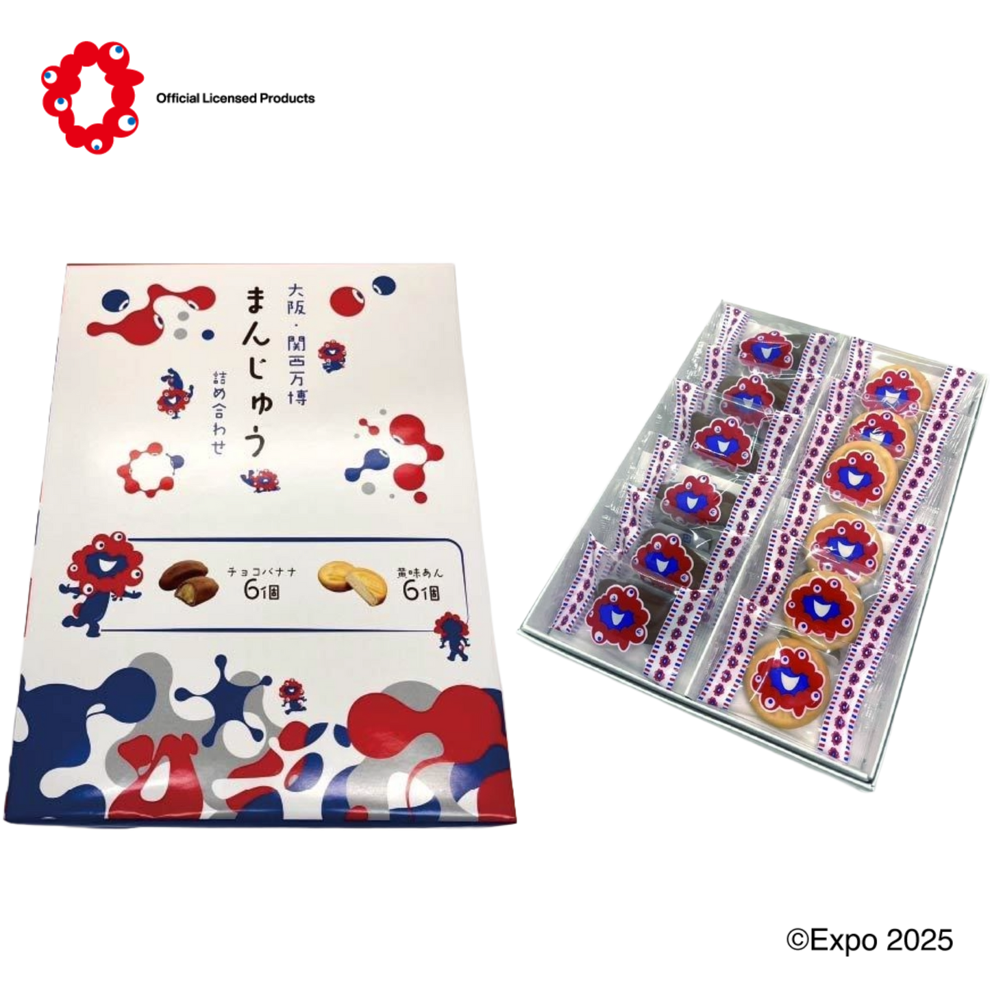 EXPO 2025 
Miyakumyaku Osaka–Kansai Manjū Assortment
Choco Banana Manjū / Kimi Manjū – 12 Pieces
（Choco Banana Filled Sweet Bun /  
egg yolk bean paste Sweet Bun）